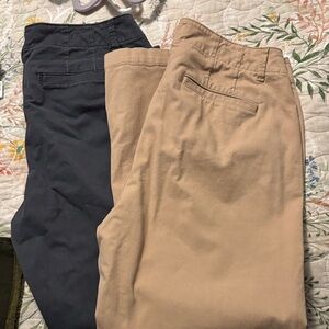 Women’s  Tan and grey LOFT Monroe slim Pants